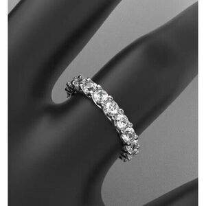 New 2 Cttw 925 Sterling Silver White Moissanite Eternity Ring Sz 9 Classic Value